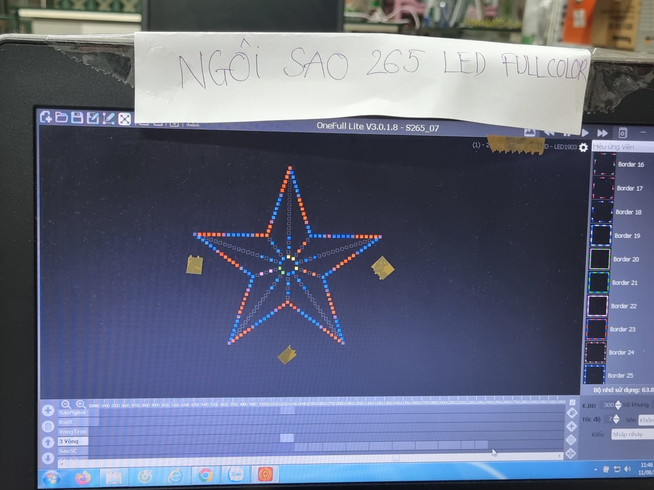 S265_Mạch Onefull Lite đã có nạp code cho ngôi sao 265 led fullcolor