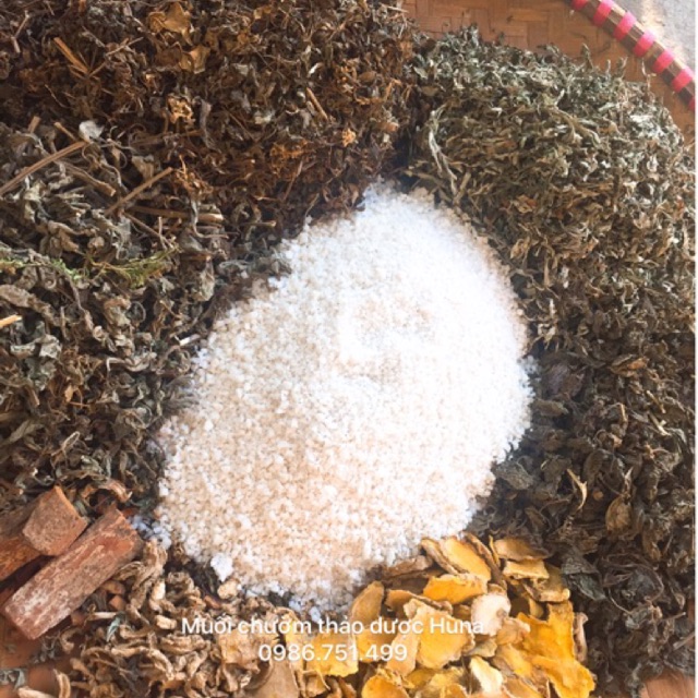 Set muối thảo dược kèm đai quấn muối