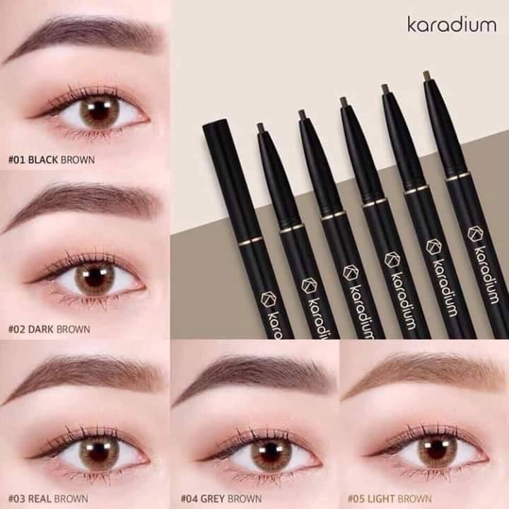 [6-11/12 VOUCHER GIẢM 8%]Chì kẻ mày 2 đầu FLAT EYEBROW PENCIL KARADIUM