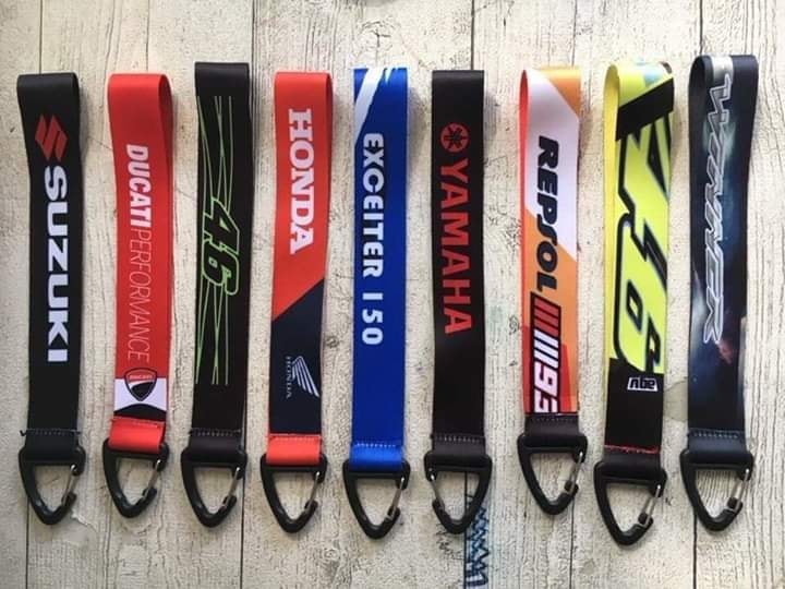 [HCM]Móc khóa dây Strap dây vải chữ OFF-WHITE-đỏ
