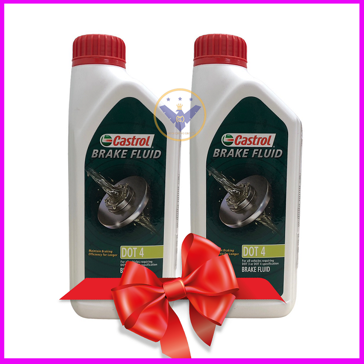 COMBO 2 dầu phanh, dầu thắng Castrol Brake Fluid Dot 4 Lon 1L
