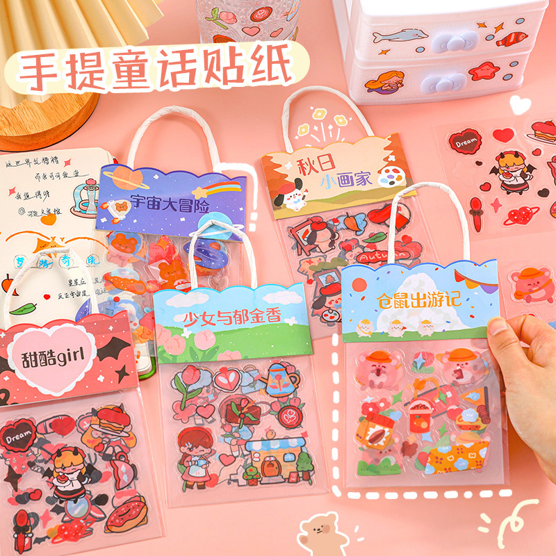 Túi 3 tấm sticker 10x10cm chống nước
