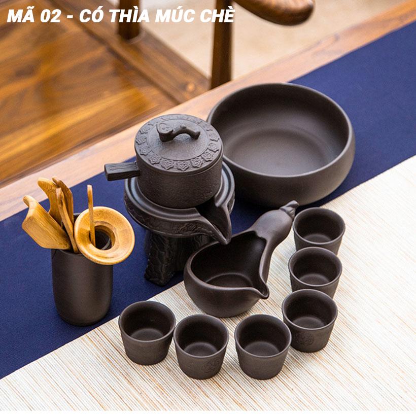 Bộ ấm trà gốm sứ tự động rót