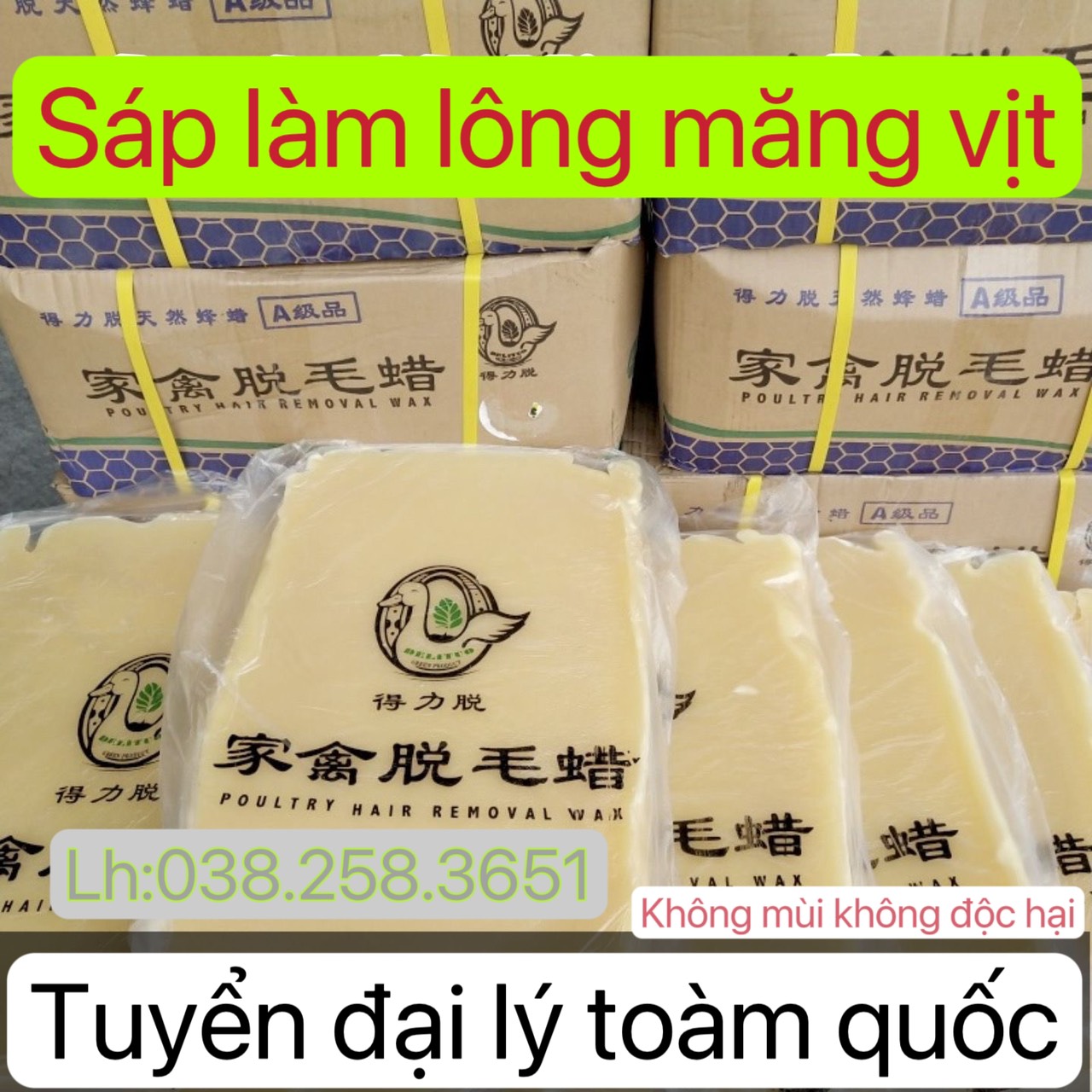 Sáp Làm Lông Gà Vịt [CHÍNH HÃNG] Sáp làm vịt Miếng 1Kg