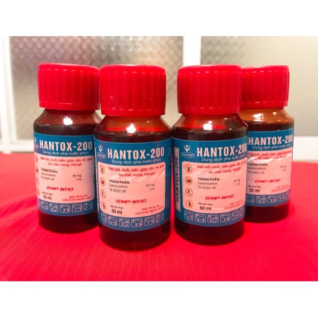 Combo 4Lọ Hantox200(50ml)- 2 Hantox(50ml)+1 Eco Pemer(100ml) Dung khi phun muỗi, kiến rán, mạt gà ve, ghẻ, bọ chét