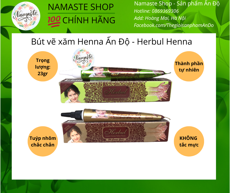 Bút vẽ Henna Ấn Độ - Herbul Henna