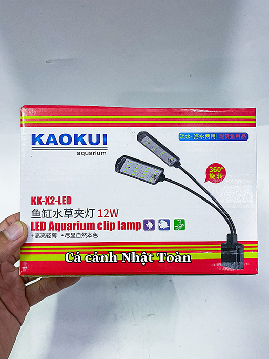 "hoàn tiền đến 10%" đèn led kẹp đôi 1 bên bể cá cảnh siêu sáng 12w kaokui kk x2