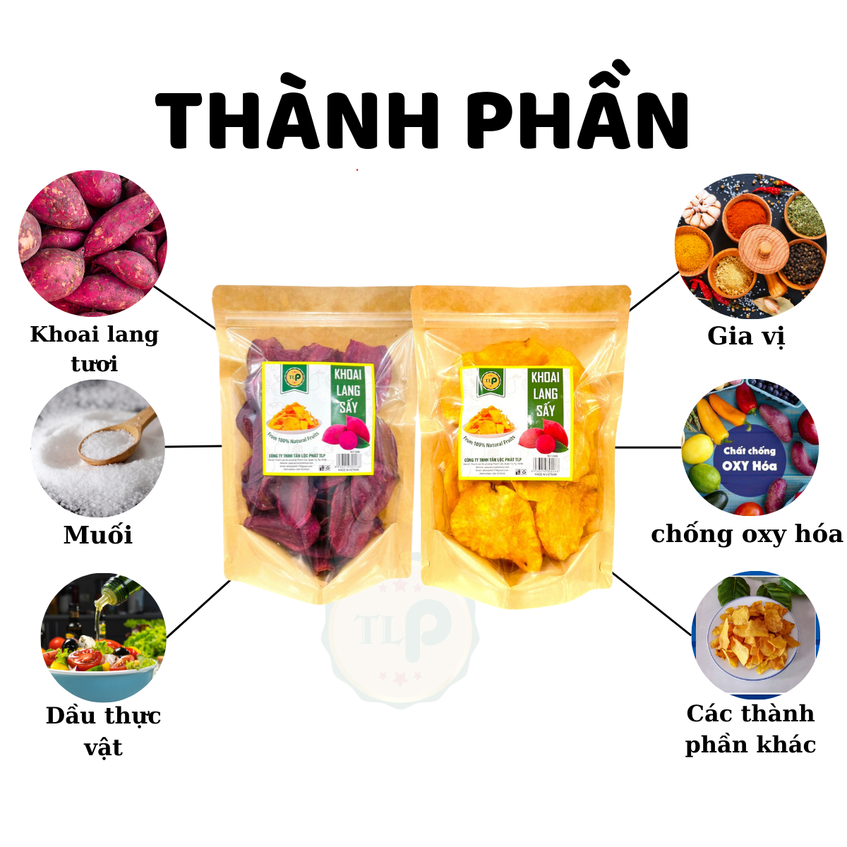 Khoai Lang Tím Sấy Tân Lộc Phát Bịch 200g
