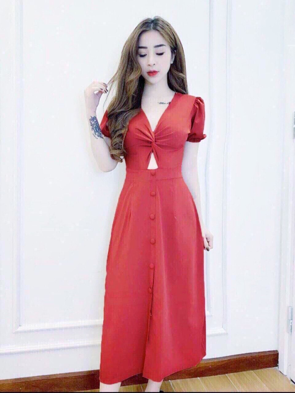 ĐẦM CÁT HÀN XOÁN NGỰC  THỜI TRANG CỰC DẼ THƯƠNG