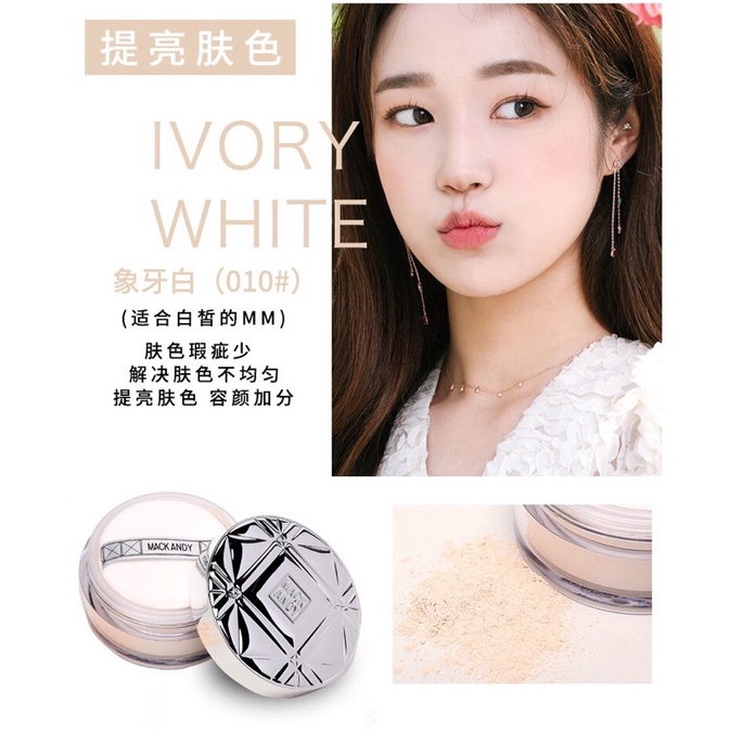 (hàng hot) Phấn phủ bột Mack Andy kiềm dầu, ngăn thấm nước