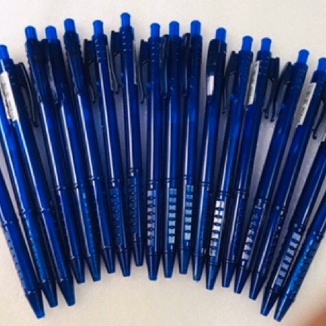 Set 10 bút bi xanh dương mực êm, nét nhỏ