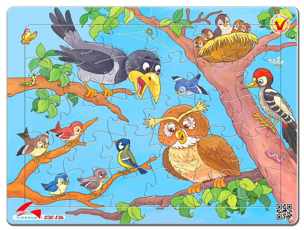 Tranh xếp hình Tia Sáng 30 mảnh - Bầy Chim - MSP: 030-136