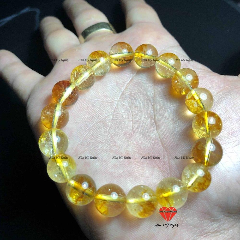 Vòng tay đá ưu linh vàng 8li tự nhiên- chuẩn A