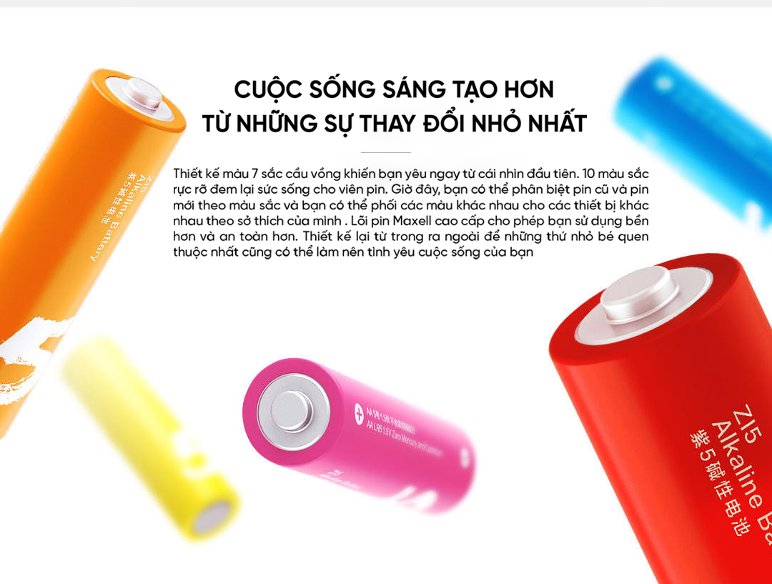 Pin tiểu số 5 chống chảy axit Xiaomi Rainbow