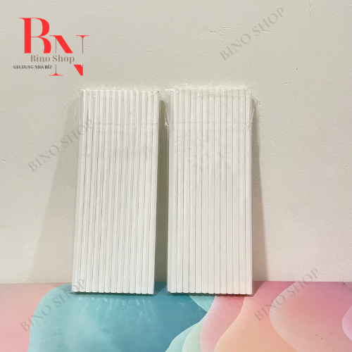 Bịch 100 Ống Hút Giấy Trơn Phi 6mm,8mm,11mm