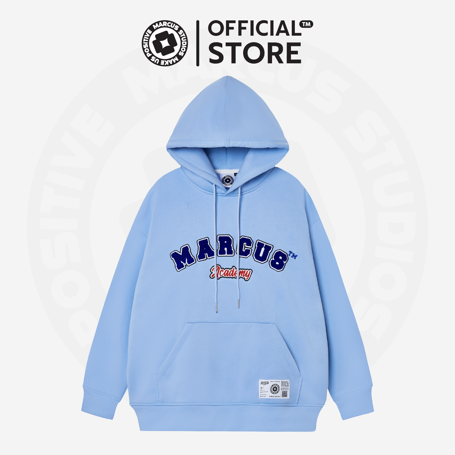 Academy hoodie marcus màu xanh