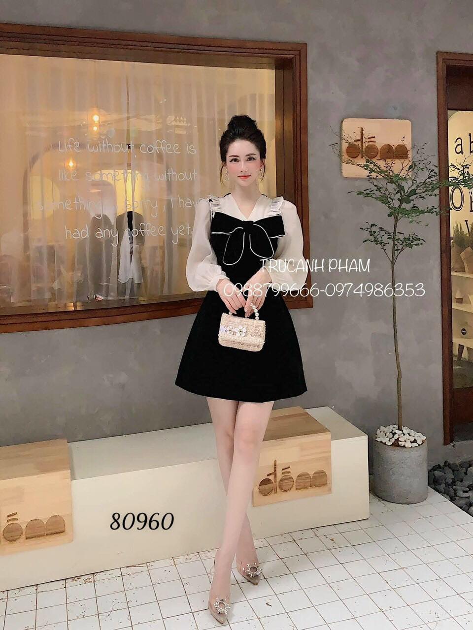 [HCM]ĐẦM XÒE DỰ TIỆC DÀI TAY THẮT NƠ DỄ THƯƠNG-D02
