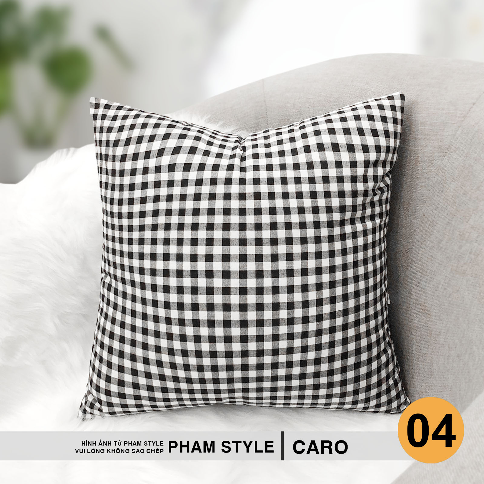 Vỏ Gối Sofa Trang Trí CARO (45x45cm)