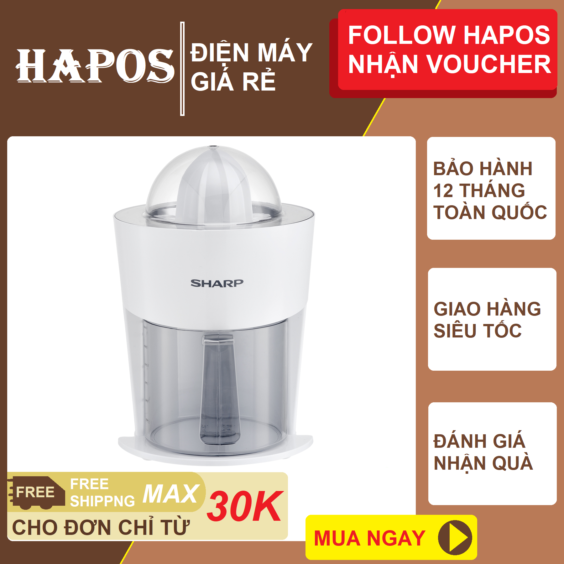 Máy Vắt Cam Sharp EJ-J408-WH