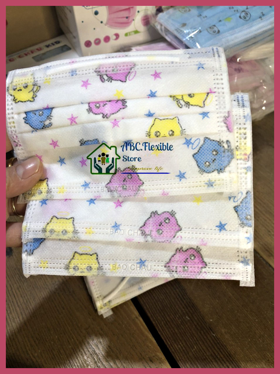 SIÊU HOT ( Khẩu trang trẻ em) 4 Hộp 50 chiếc khẩu trang trẻ em-Ami Kid ( 5 túi mỗi túi 10 cái)