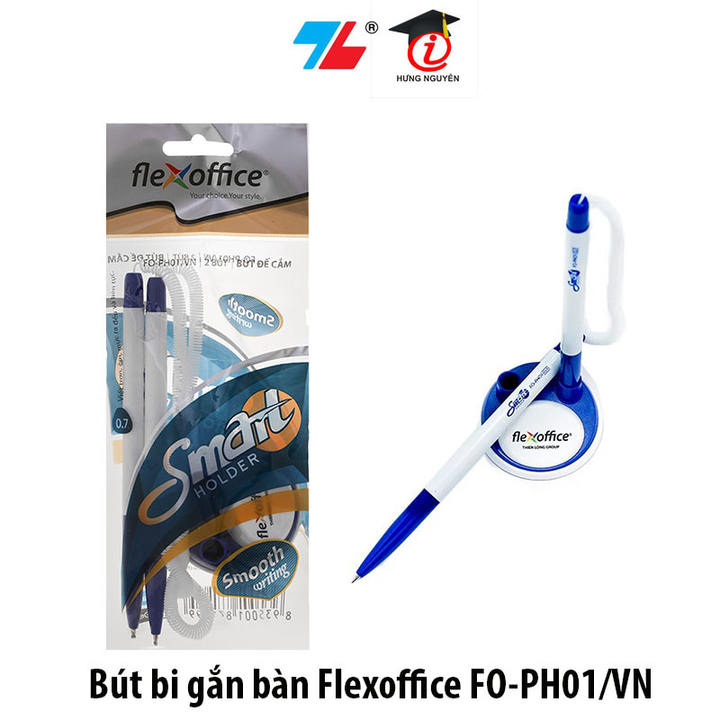 Bút bi đôi gắn bàn 0.7mm flexoffice fo-ph01/vn xanh