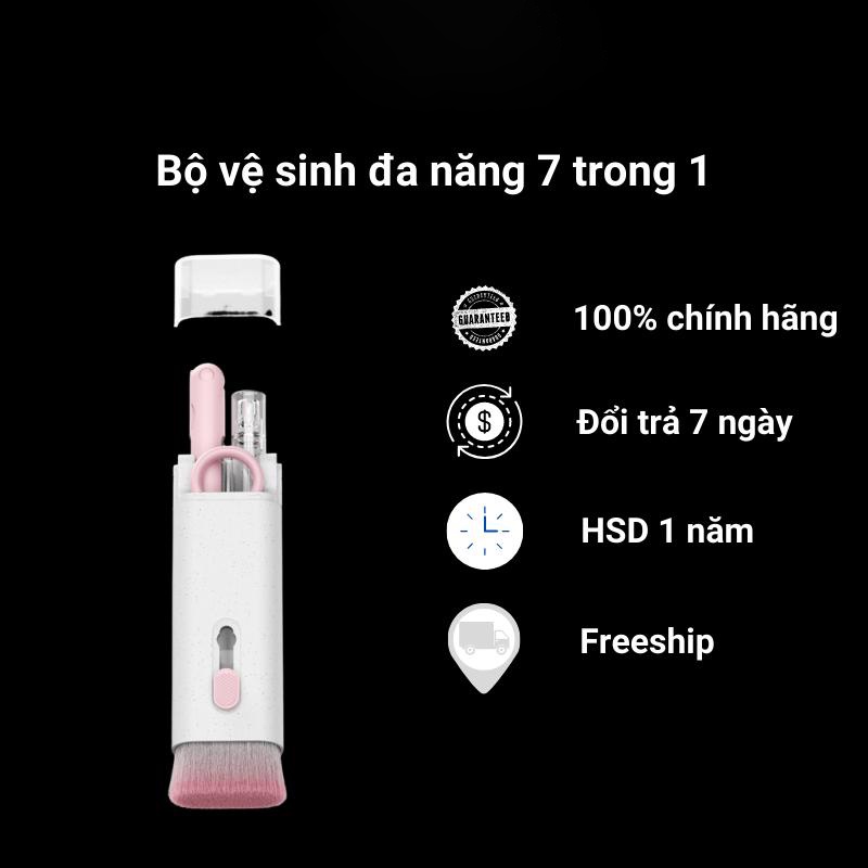 Bộ Vệ Sinh Đa Năng 7 in 1 Cao Cấp Vệ Sinh Tai Nghe, Bàn Phím, Điện Thoại, Laptop, Màn Hình - Nhựa Abs Cao Cấp