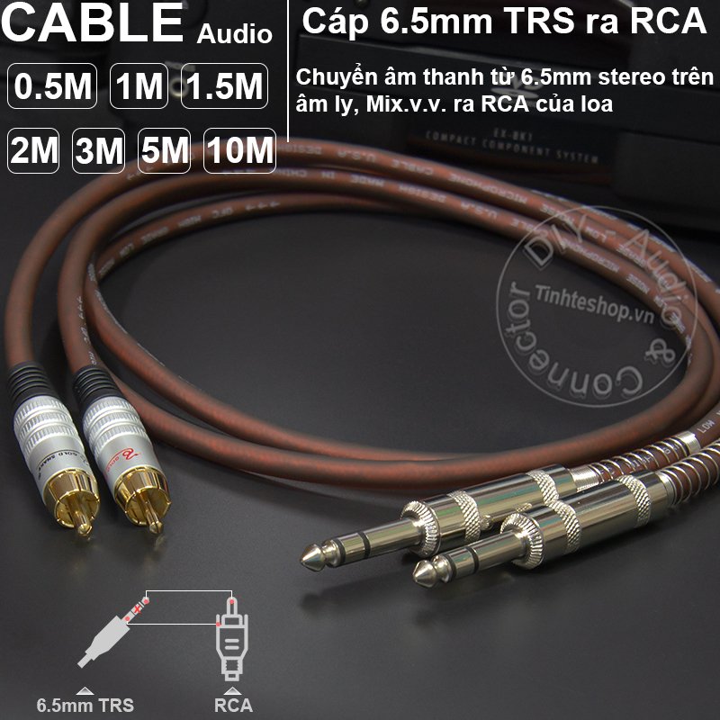 Cáp 6ly TRS balanced ra RCA 1 cặp