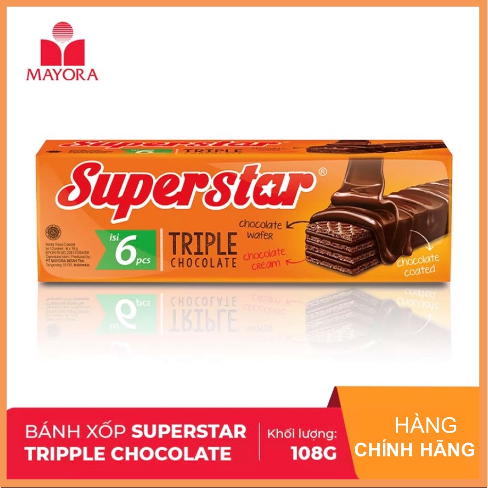 Bánh Xốp Super Star Triple Choco Hộp 96G