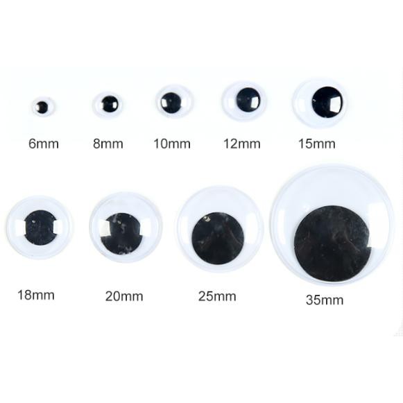 [Hoàn Tiền 10%]100-300 Cặp Mắt Thú Các Cỡ Có Keo Dán ( Giá 1 Túi) - Mắt Liếc