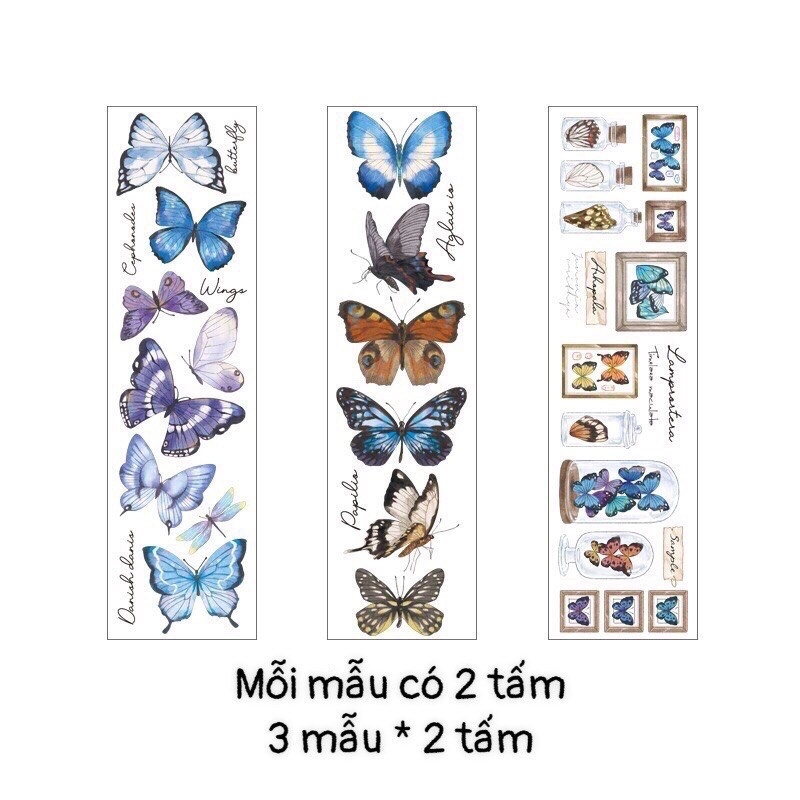 Set 6 tấm - mỗi tấm gồm nhiều sticker trang trí sổ