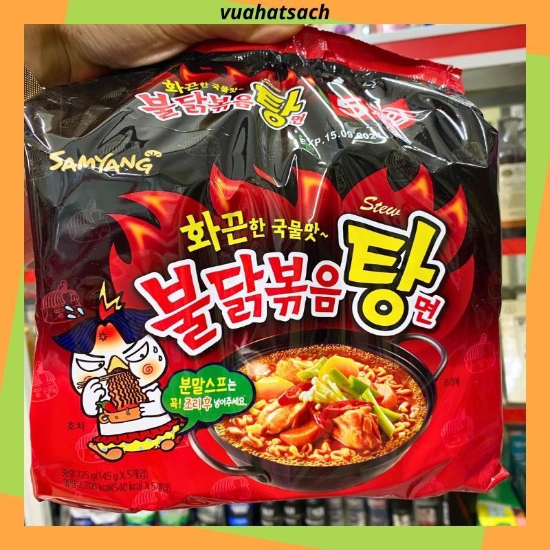 Lốc 5 gói mì Samyang Hàn Quốc đủ vị (cay truyền thống, carbonara, phô mai, cream, quattro, habanero, rose) - Hàng chính hãng Date mới Giao nhanh