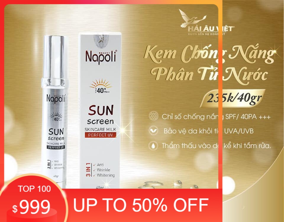 kem chống nắng phân tử nước napoli ( hải âu việt)