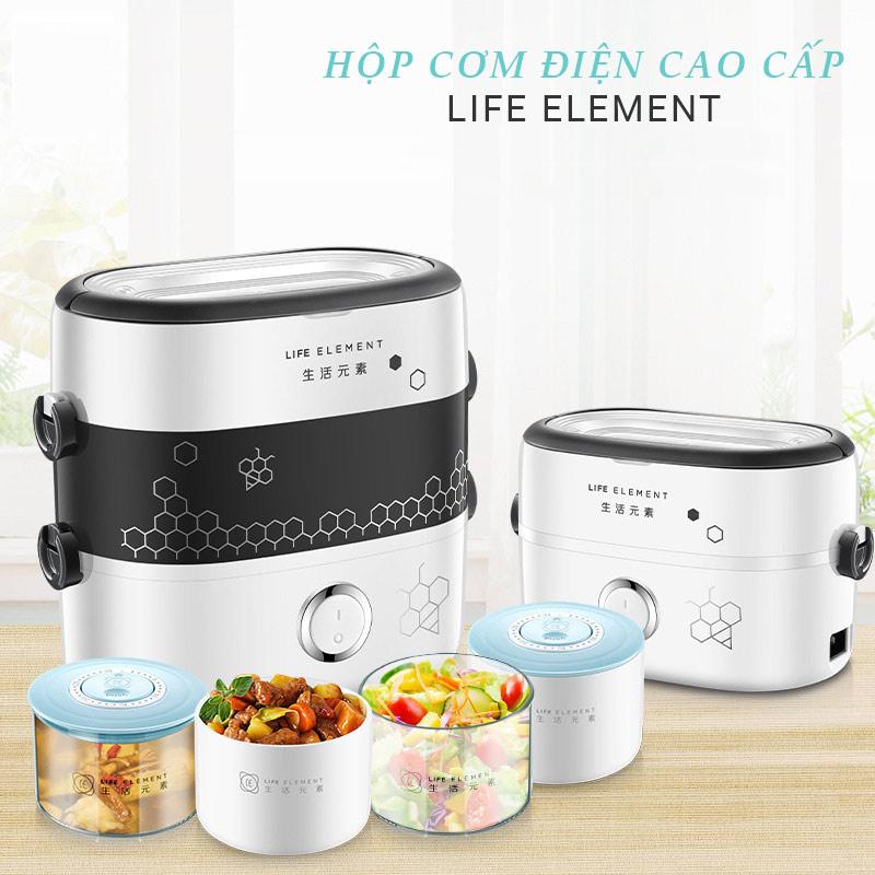 Hộp cơm điện thông minh 4 bát sứ 2 tầng Life Element