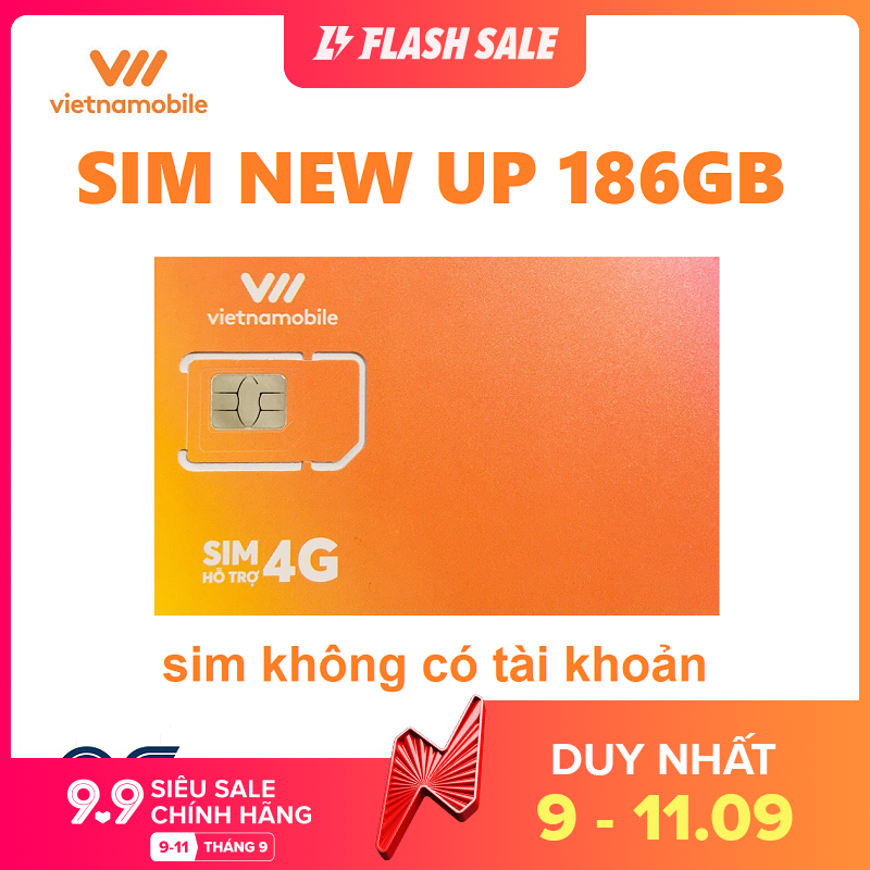 Sim 4G vietnamobile 180GB siêu thánh UP có sẵn tháng đầu tặng 60k