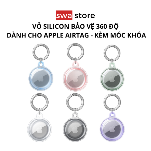 Ốp silicon bảo vệ 360 độ Apple Airtag đủ màu kèm móc khóa - SWA STORE