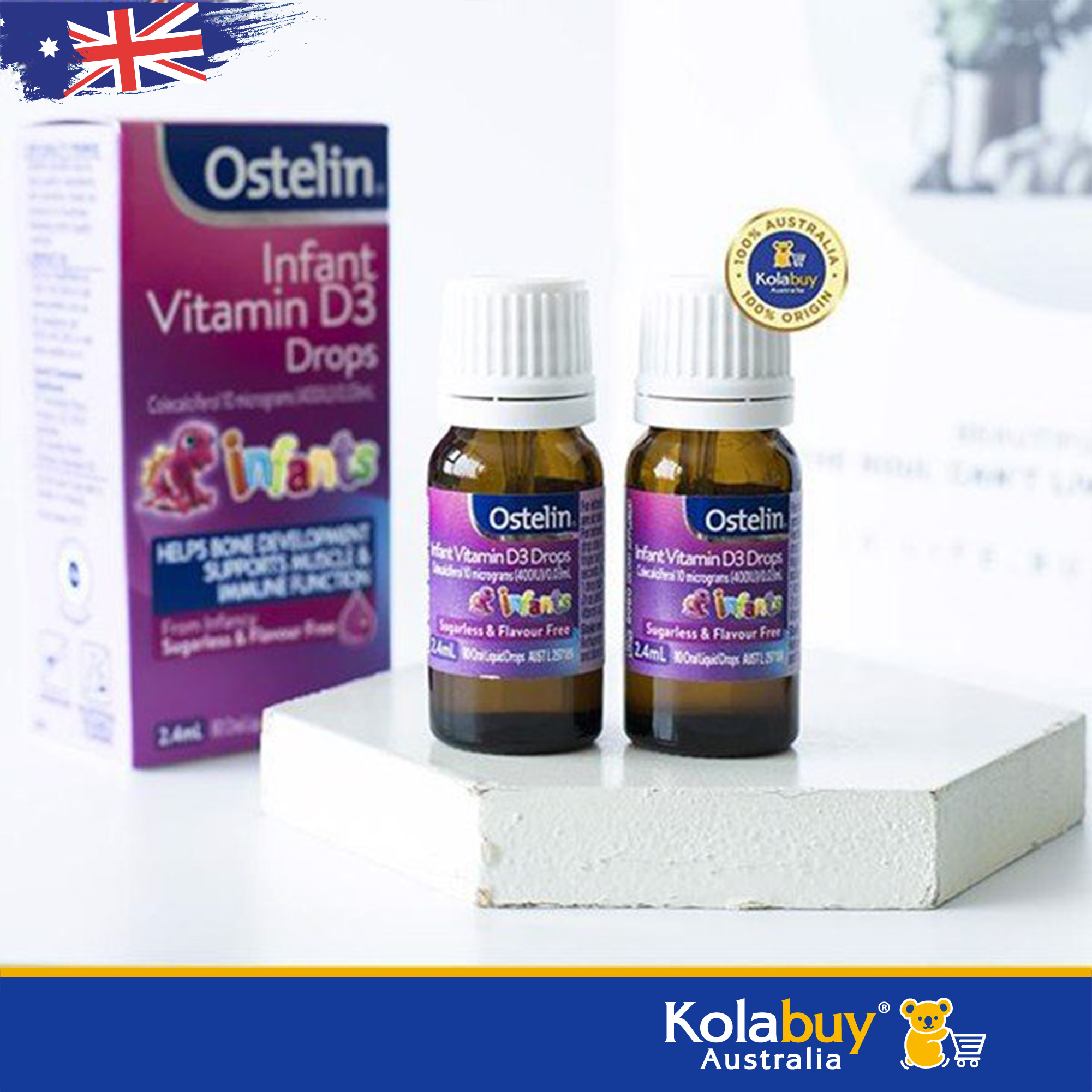 Ostelin Vitamin D3 Drops 2.4ml dạng giọt cho bé của Úc