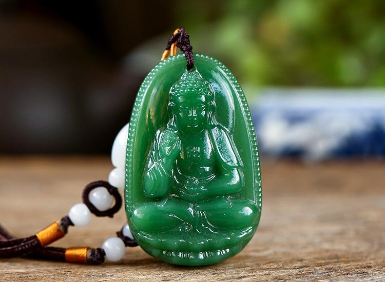 Mặt Phật Adida đá Mã não xanh - An Tín
