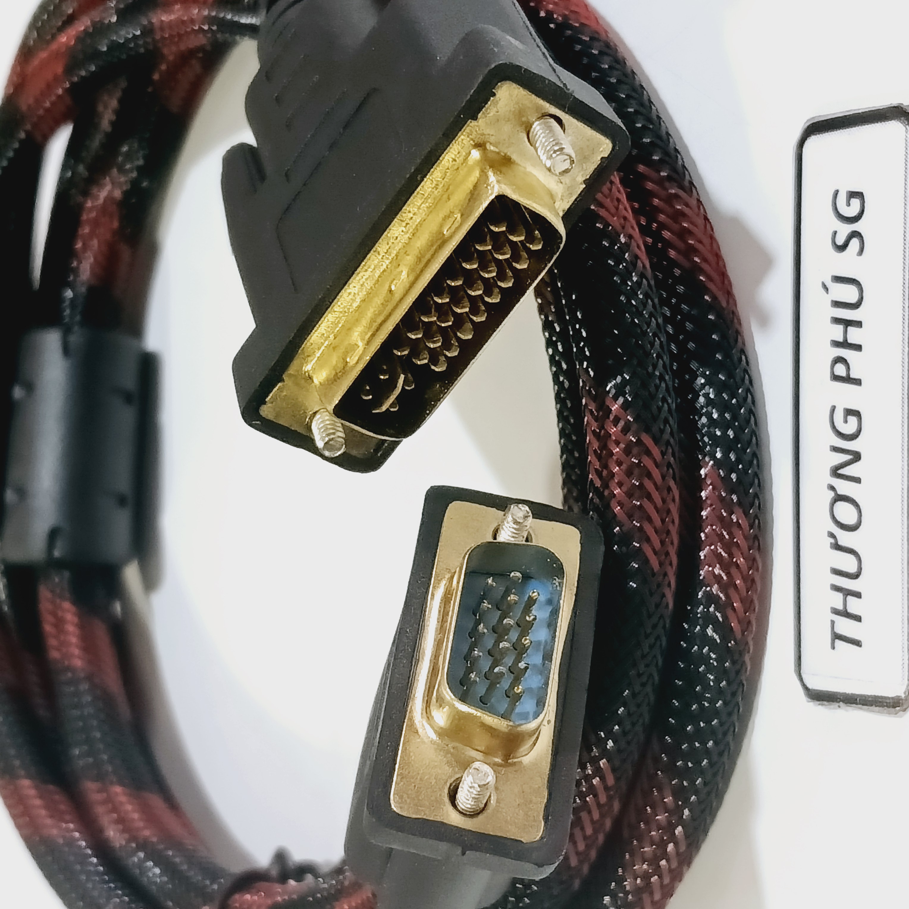 Cáp DVI ra VGA / Chuẩn DVI-I (Chân kim 24+5) ra VGA (Kim) dài 1.5M (Bọc dù)