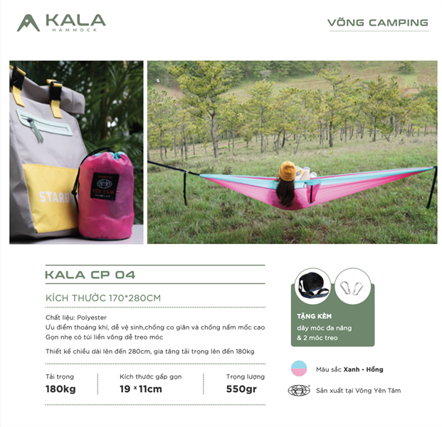 Võng dã ngoại siêu nhẹ KALA Hammock