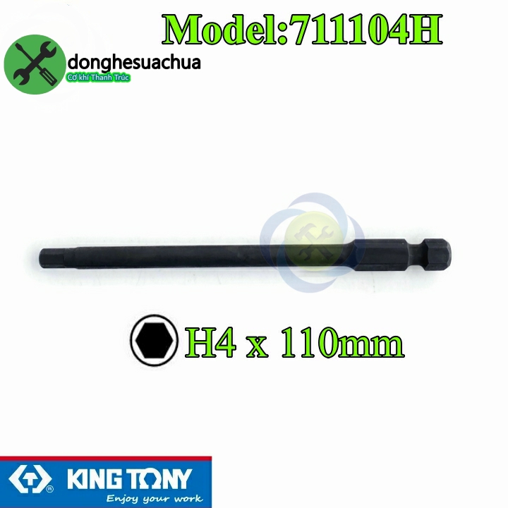 Mũi lục giác 4mm dài 110mm kingtony 711104h