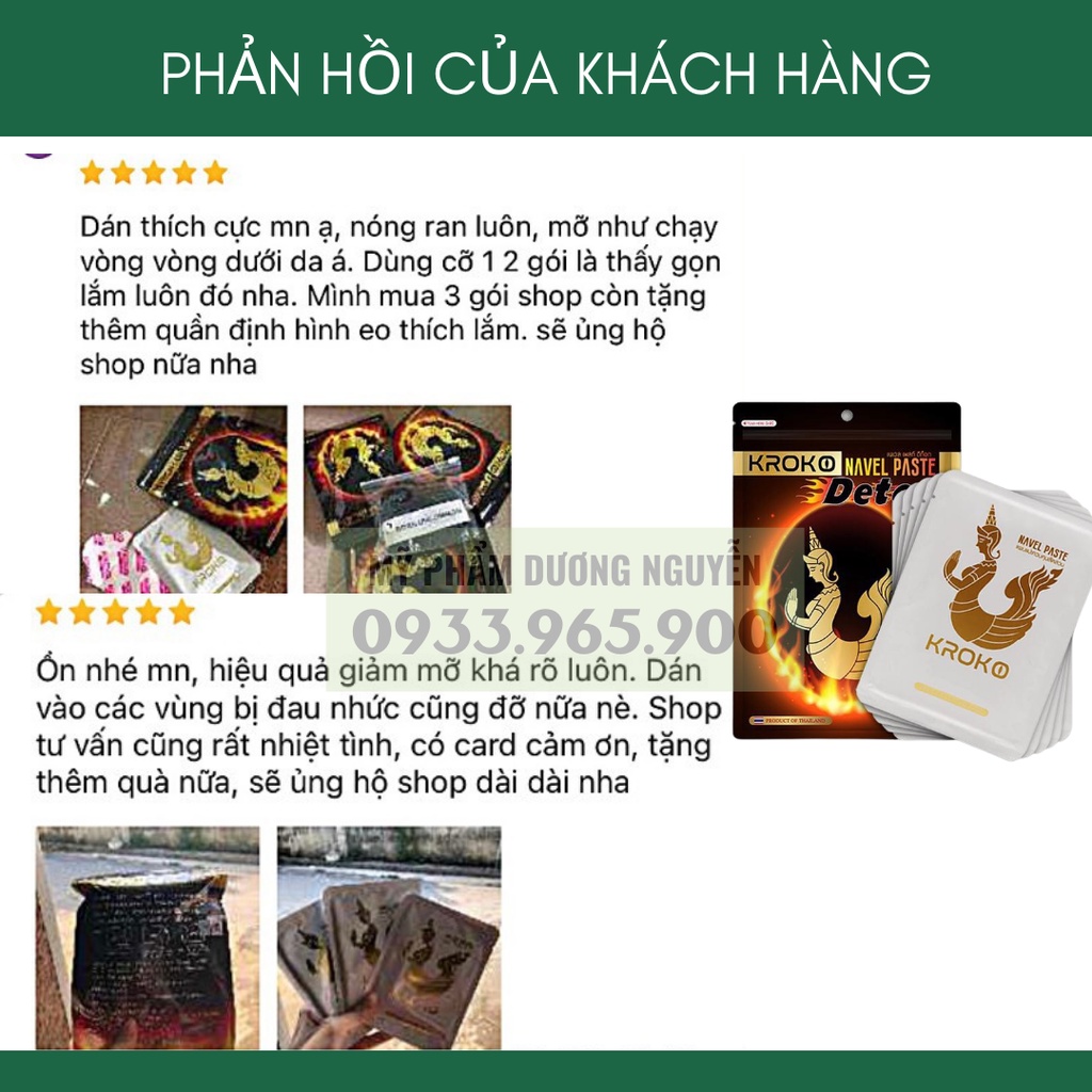 Miếng Dán Tan Mỡ Bụng Kroko Detox Thái Lan Navel Paste
