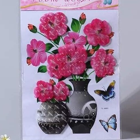 Tranh dán tường 3D hình bình hoa ( giao màu ngẫu nhiên )_ nhutrang-anphu
