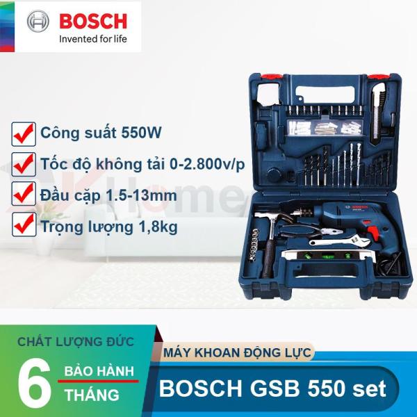 Bộ máy khoan động lực Bosch GSB 550 và bộ dụng cụ 100 chi tiết Bosch