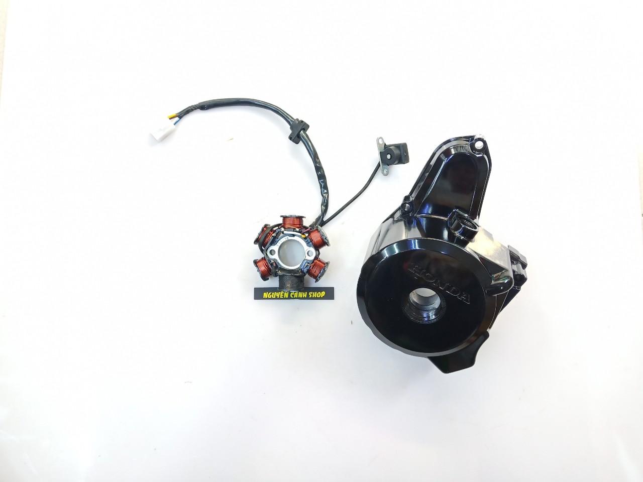 lóc đề xe wave alpha đen có lửa 6 cục 2 món