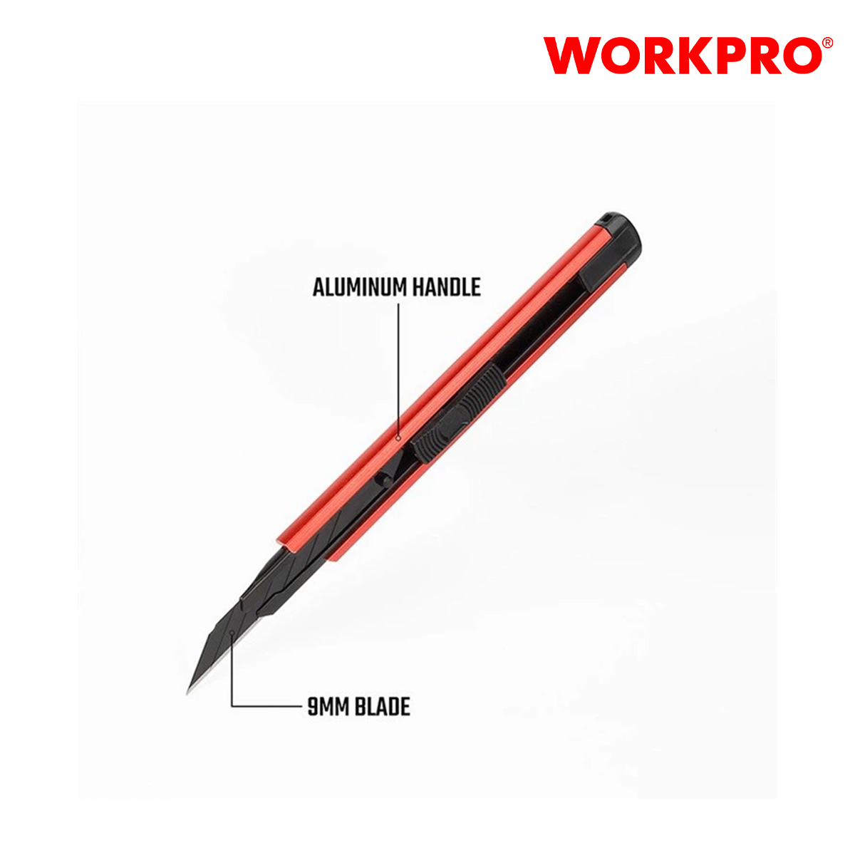 Dao rọc giấy bằng nhôm, chiều rộng lưỡi dao 9mm Workpro - WP212012