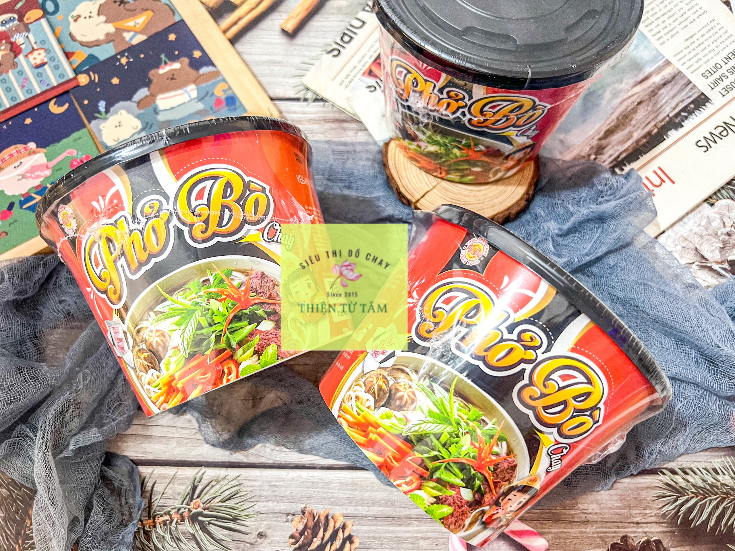 Phở bò chay âu lạc có lát bò thật cực ngon hương vị đậm đà khó cưỡng hộp 75gr