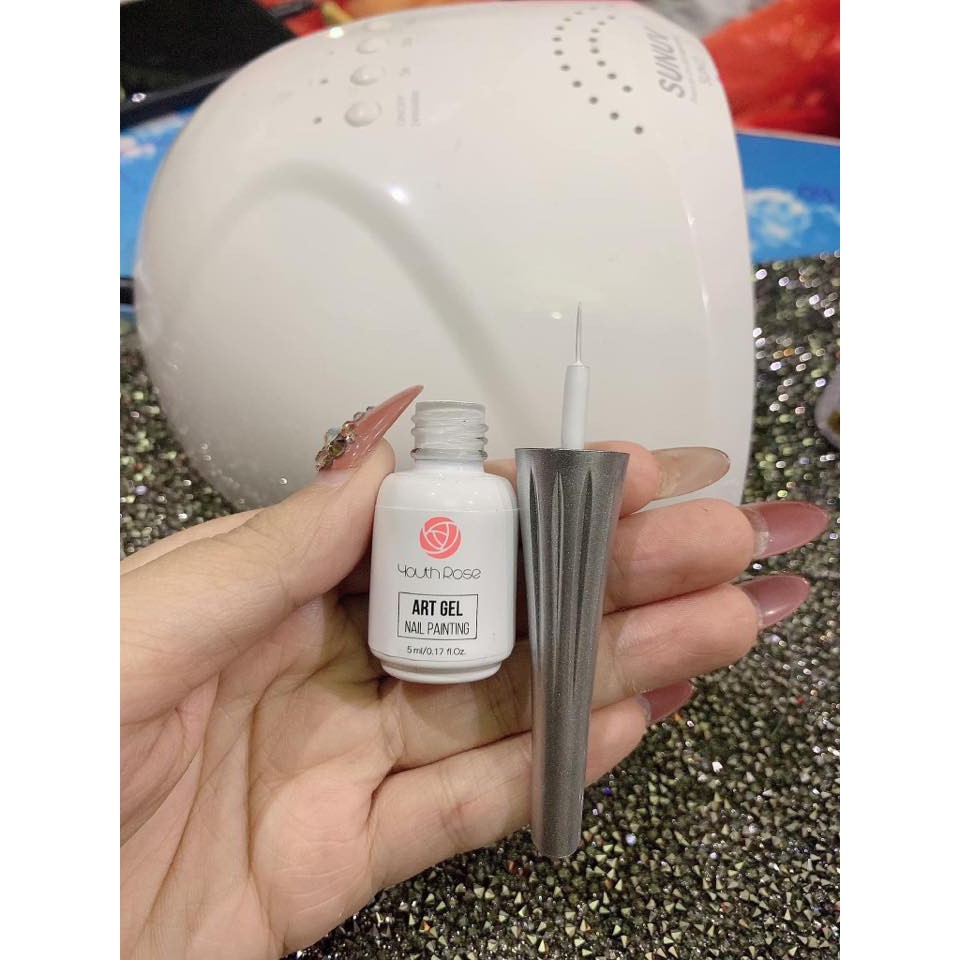 Sơn gel cọ nét trắng & đen vẽ nét thanh mảnh cực đẹp