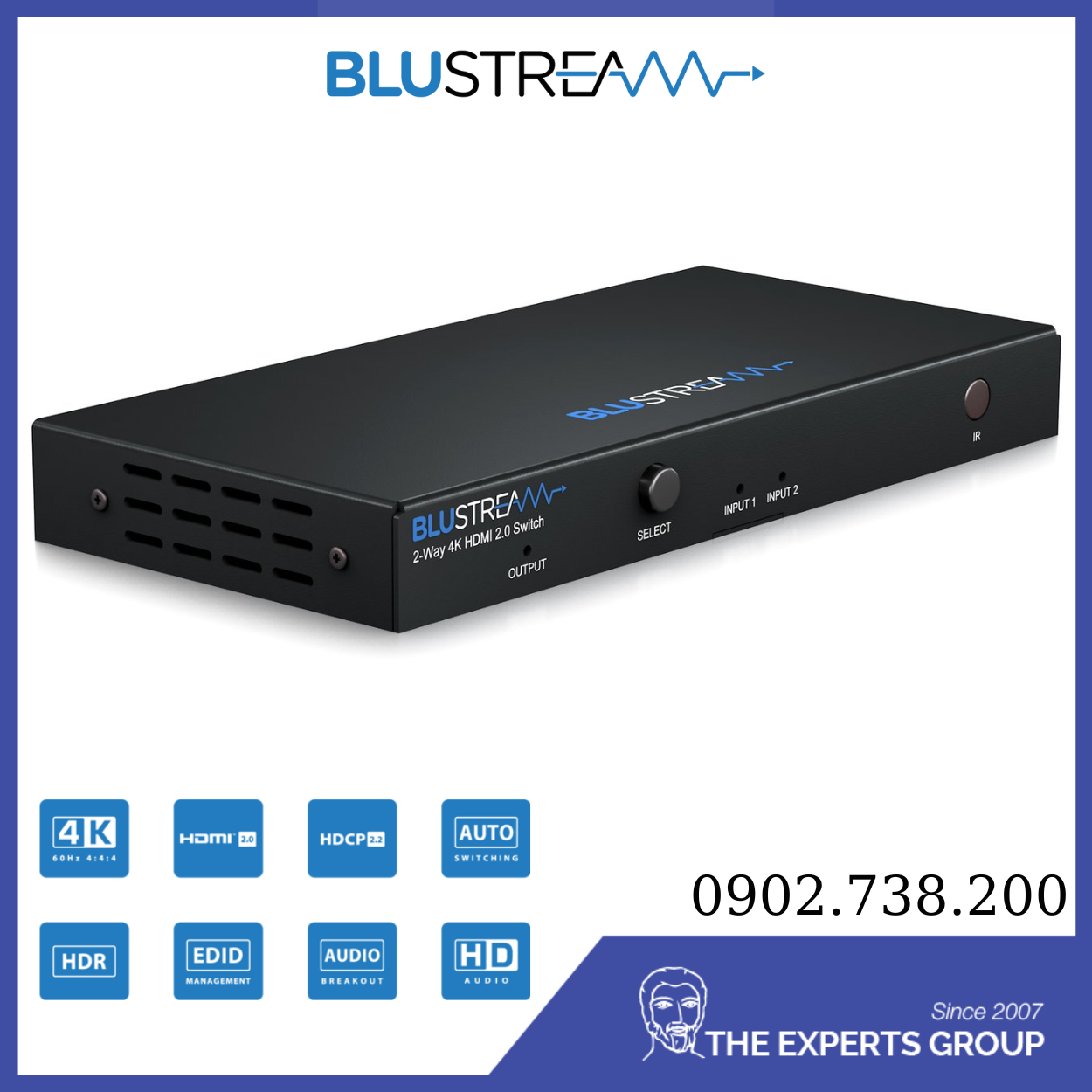 Chính Hãng Blustream 2 Way 4K HDMI Switch - Giải Pháp Truyền Phát Video