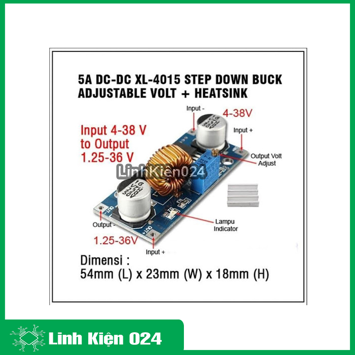 Module hạ áp buck DC-DC 5A XL4015