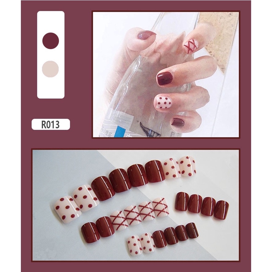 Set 24 móng tay tiện dụng cho đi chơi [tặng kèm dũa móng]